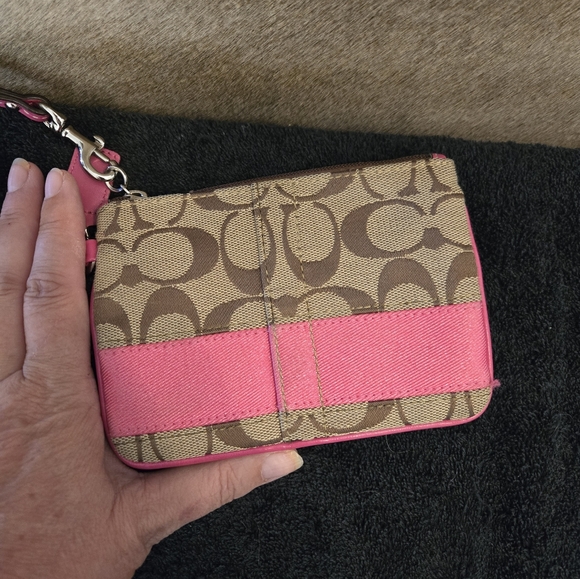 Coach Wristlet coin purse pink brown - Picture 2 of 4